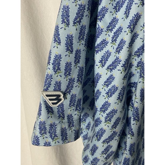 Burlebo Mens Golf Polo Shirt 2XL Blue Stretch Performance Activewear - Picture 2 of 7